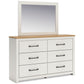 Linnocreek Queen Panel Bed with Mirrored Dresser and Chest