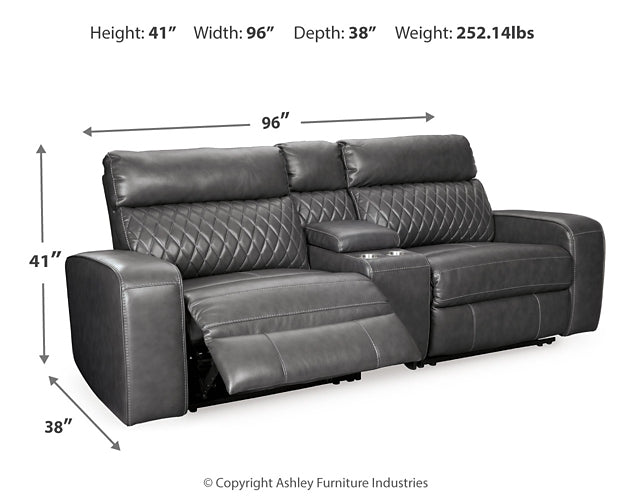 Samperstone 3-Piece Power Reclining Sectional Loveseat